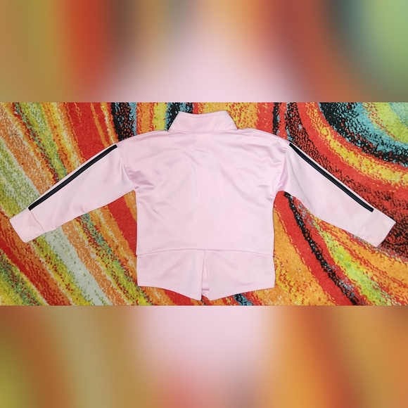 Adidas Little Girls Sz 3T Pink and Black Zipper Jacket Athletic Wear - Picture 3 of 5